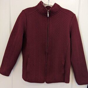 Croft and Barrow Lightweight Quilted Knit Zip Up Jacket Petite Medium